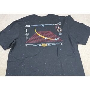 The Nike T-Shirt Mens Size M Space Grid Atom Design Dark Navy Blue Graphic Print